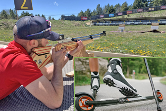 Session biathlon et ski roue à Font-Romeu - tir à 10m