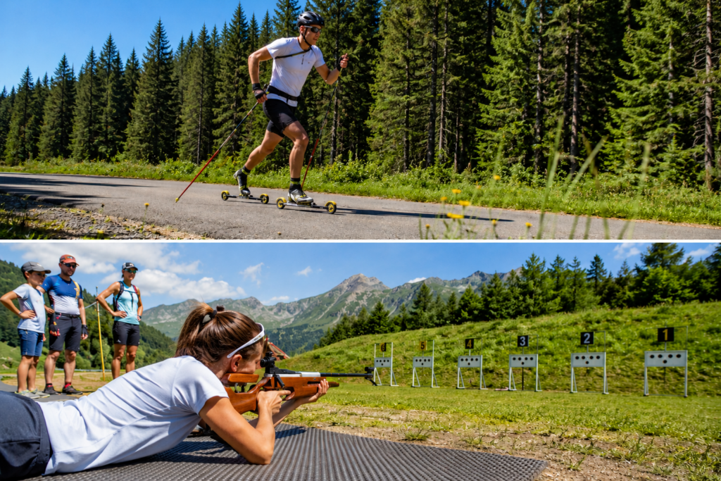 Biathlon et ski roue en été à Font-Romeu - Pyrénées Orientales